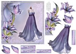 Elegant Ball Gown with Decoupage