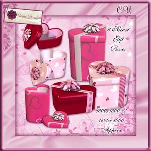 Cu 6 Heart Gift Boxes