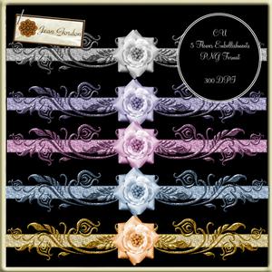 Cu 5 Flower Embellishment Borders