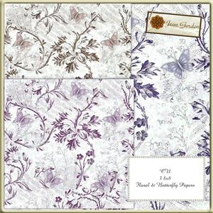 Cu 3 Floral and Butterfly Papers