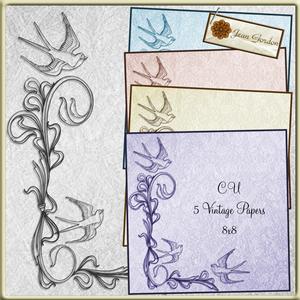 Cu 5 Vintage Papers Set 1
