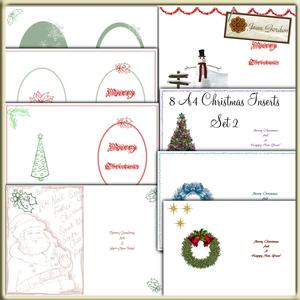 8 A4 Christmas Inserts Set 2