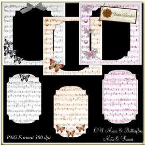 Cu Music and Butterflies Frames & Mats