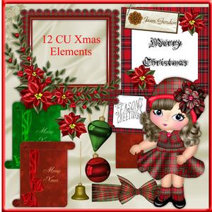 Cu 12 Xmas Elements with Tartan Theme
