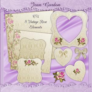 Cu 8 Vintage Roses Embellishments