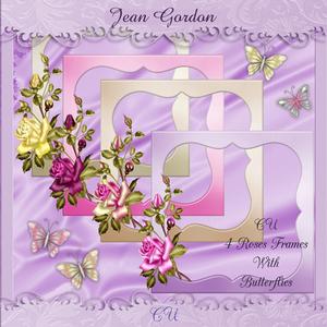 Cu 4 Rose Frames and Butterflies