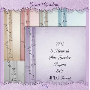 6 Cu 8x8 Swirl Border Papers