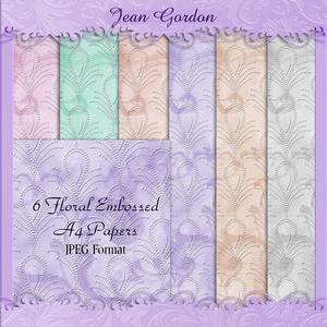 Cu 6 Floral Embossed Backing Papers