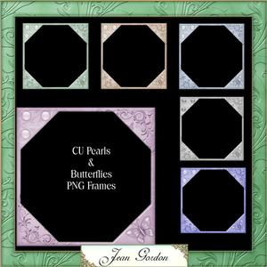 Cu 6 Pearl & Butterfly Frames