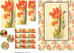 Tulips Card Front with Pyramage