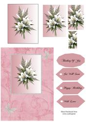 Pink Quick Card Front with Lillies