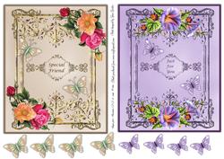 2 Floral Toppers with Butterflies