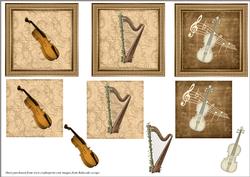 Violin and Harp Toppers
