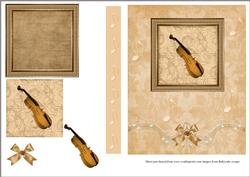 Violin Card Front with Toppers