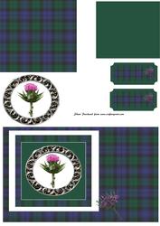 Scotland Black Watch Tartan Card Front with Topper