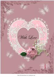 Butterflies and Heart A4 Card Front
