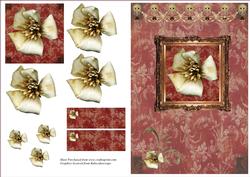 Vintage Card Front with Framed Flower Topper