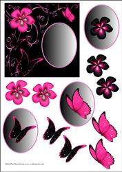Pink and Black Card Front/topper