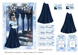 Blue Christmas Lady