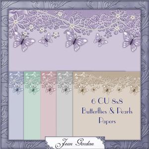 Butterflies & Pearls Papers 8x8