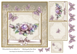 Butterflies & Roses Quick Card