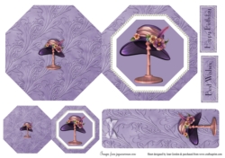 Floral Hat Octagonal Card