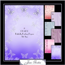 6 Butterfly Backing Papers