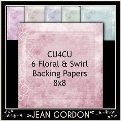 6 Floral and Swirl Backing Papers