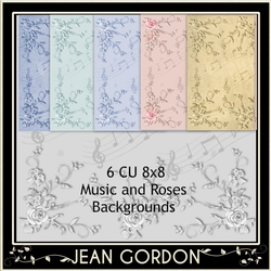 6 CU 8x8 Music and Roses Backgrounds