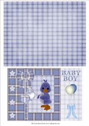 Baby Boy Card with Backing Paper