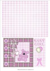 Baby Girl Card with Backing Paper
