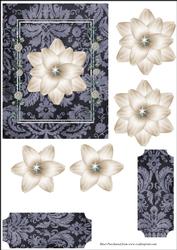 Blue Card Front with Decoupage