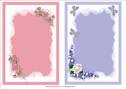Pink and Blue Floral Card Fronts