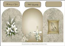 Lillies, Cross and Prayer Sympathy Card