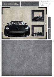 Black Car Male Birthday Card