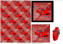 Red Car Topper with Backing Paper