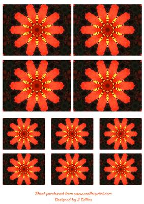 Red Floral Kaleidoscope Toppers 2