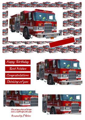 Firetruck Card Front