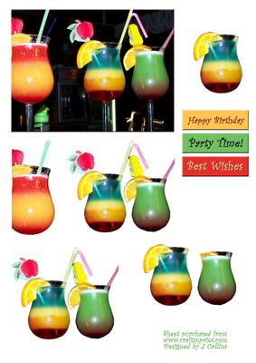 Cocktails Decoupage