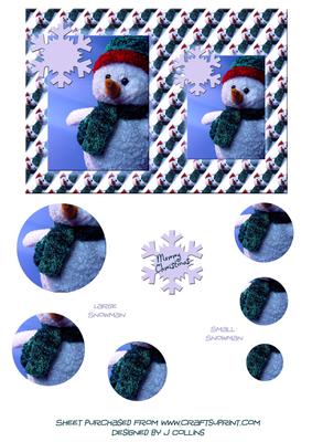 Cuddly Snowman Card Front 2