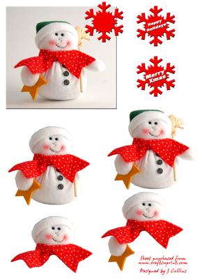 Toy Snowman Decoupage