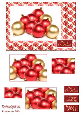 Xmas Baubles Card Front