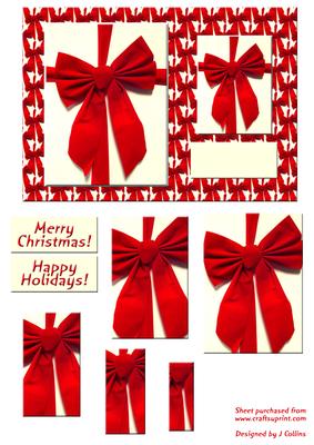 Xmas Bow Card Front 1