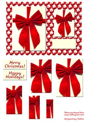 Xmas Bow Card Front 2