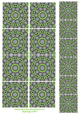 Green Tea Bag Swirly Tiles