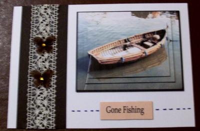 Boat Pyramid Topper Finished Card