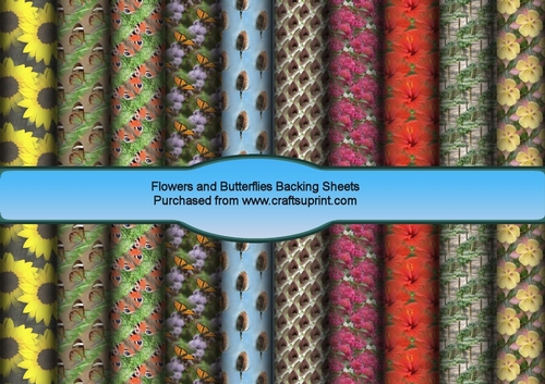 Flowers and Butterflies Backing Sheets Kit
