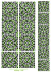 Green Tea Bag Swirly Tiles