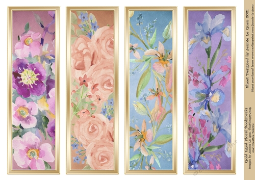 Gold Edged Floral Bookmarks