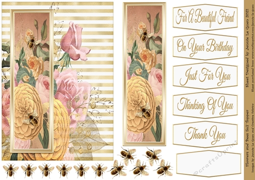 Flowers and Bees 5x7 Topper